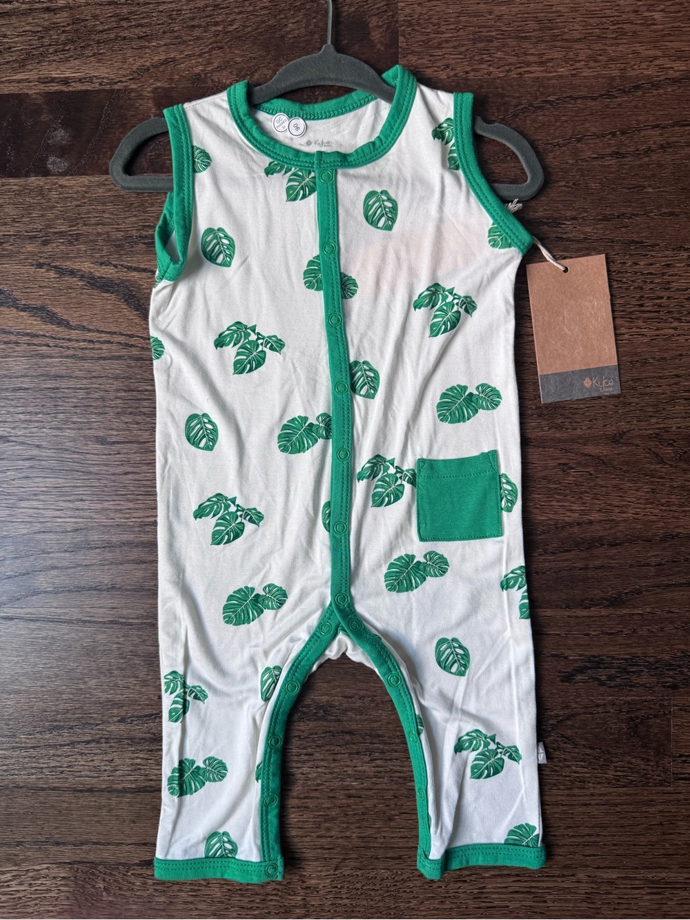 Kyte Baby Monstera Sleeveless Longall 12-18 m NWT Green Leaf Print Romper